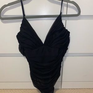 Aritzia Luxor V Neck Bodysuit Black